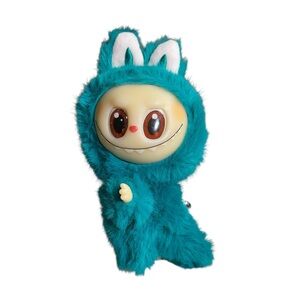 Labubu Green Furry with Tail Keychain Plush